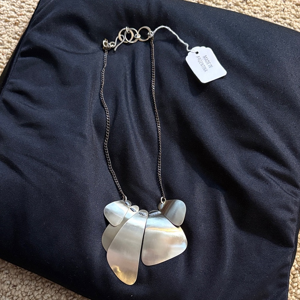 Sibilia handcrafted Silver Multi-Petal Statement Necklace